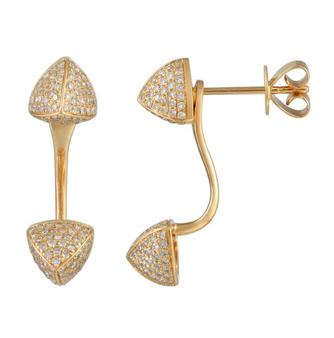 0.68 Ctw Diamond 14k Yellow Gold Round Shape Womens Diamond Earrings