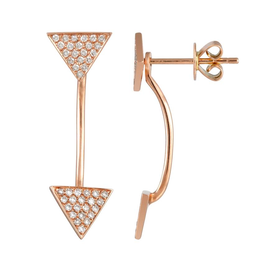 0.2 Ctw Diamond 14k Rose Gold Round Shape Womens Diamond Earrings