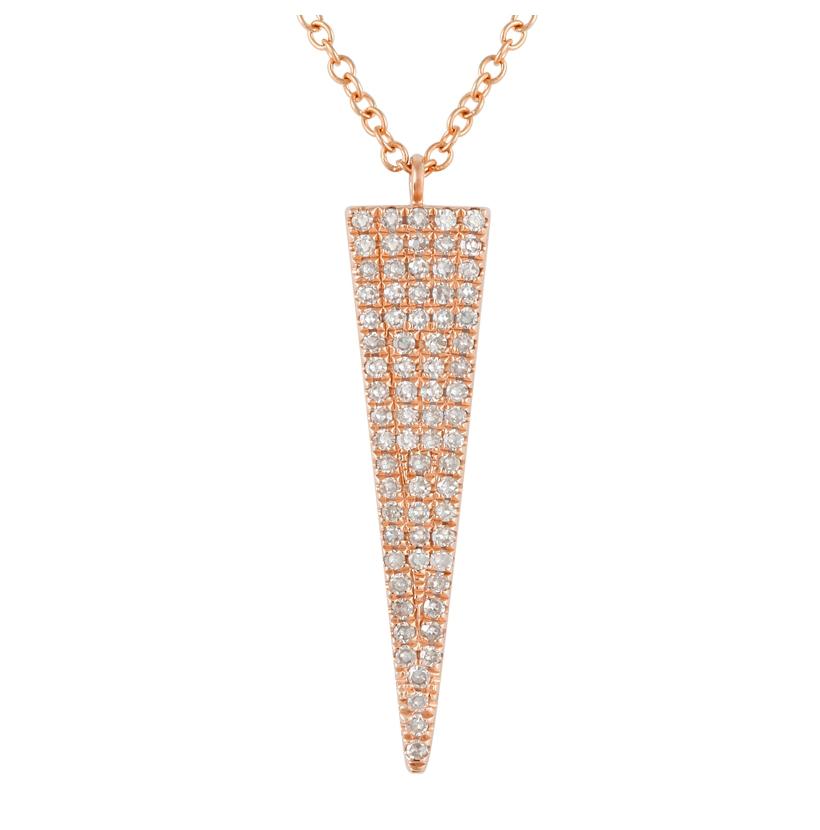 0.23 Ctw Diamond 14k Rose Gold Round Shape Womens Diamond Necklace Pendant With 16 Inch Chain