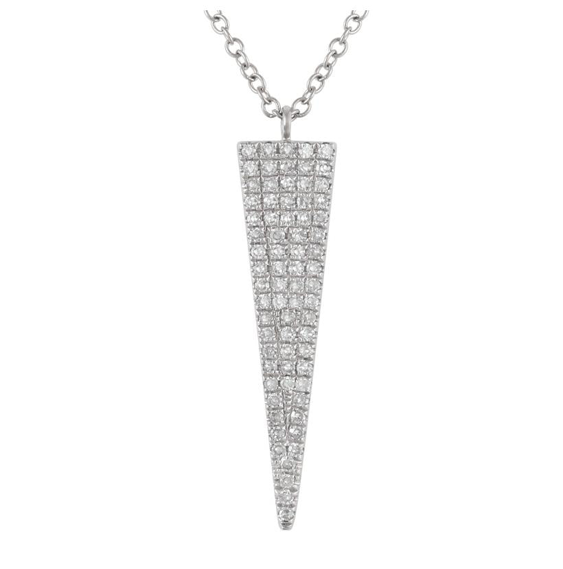 0.22 Ctw Diamond 14k White Gold Round Shape Womens Diamond Necklace Pendant With 16 Inch Chain