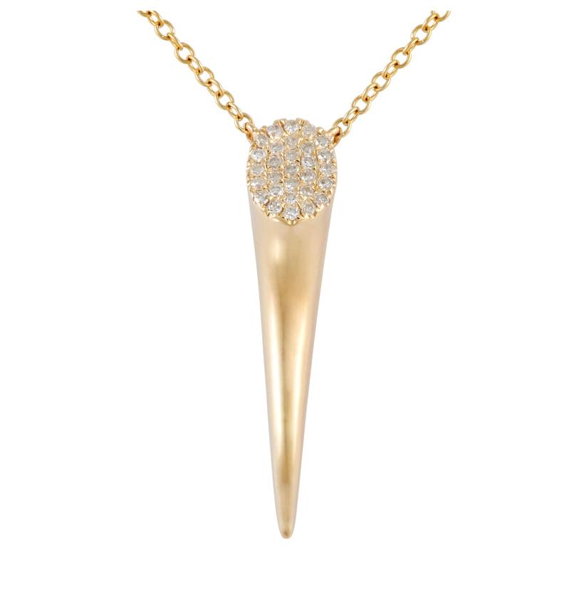 0.1 Ctw Diamond 14k Yellow Gold Round Shape Womens Diamond Necklace Pendant With 16 Inch Chain