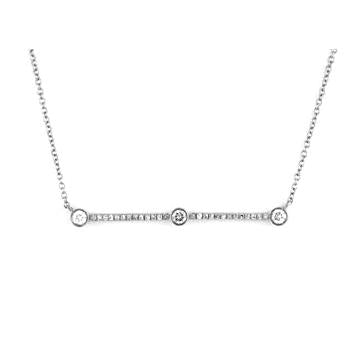 0.23 Ctw Diamond 14k White Gold Round Shape Womens Diamond Necklace