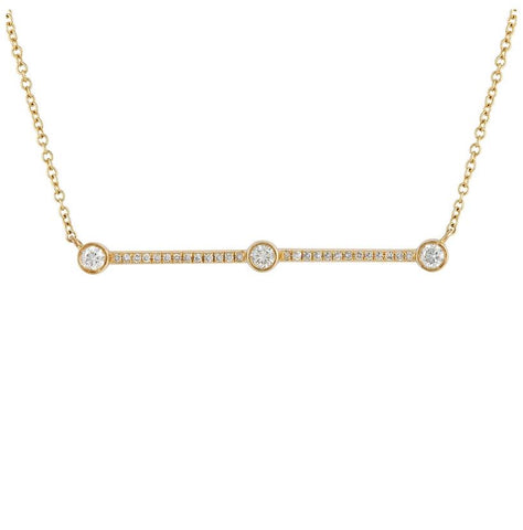 0.23 Ctw Diamond 14k Yellow Gold Round Shape Womens Diamond Necklace