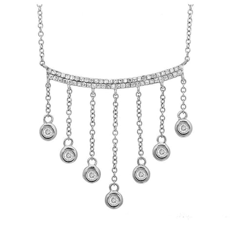 0.28 Ctw Diamond 14k White Gold Round Shape Womens Diamond Necklace