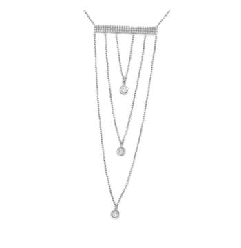 0.38 Ctw Diamond 14k White Gold Round Shape Womens Diamond Necklace