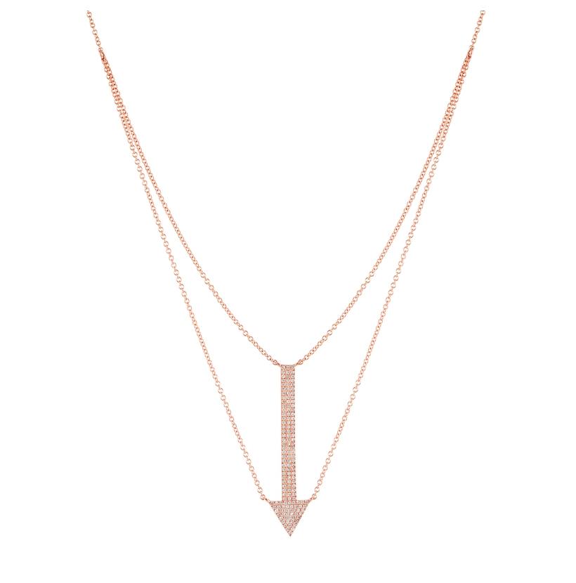 0.33 Ctw Diamond 14k Rose Gold Round Shape Womens Diamond Necklace