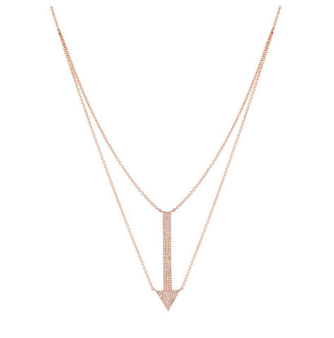 0.33 Ctw Diamond 14k Rose Gold Round Shape Womens Diamond Necklace