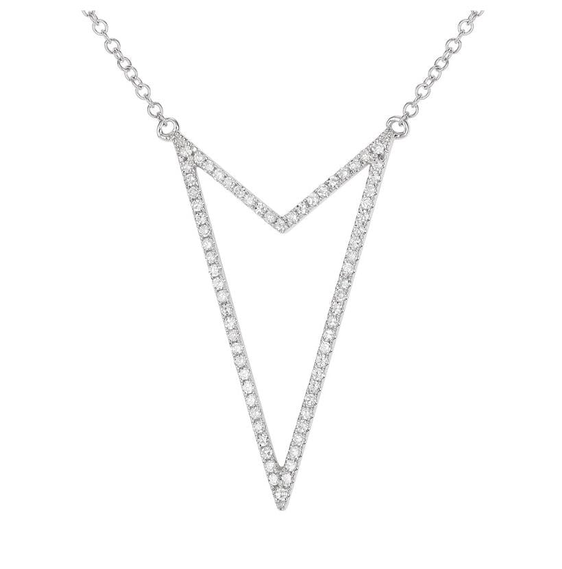 0.21 Ctw Diamond 14k White Gold Round Shape Womens Diamond Necklace