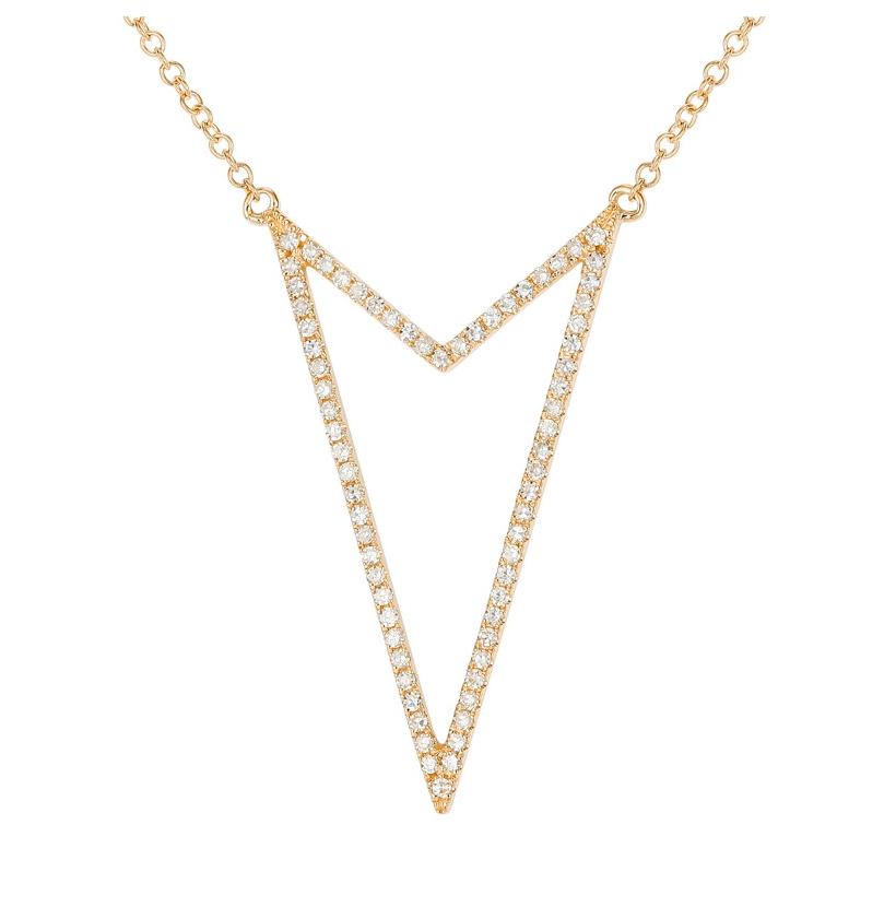 0.22 Ctw Diamond 14k Yellow Gold Round Shape Womens Diamond Necklace