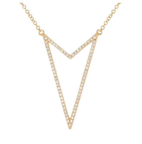 0.22 Ctw Diamond 14k Yellow Gold Round Shape Womens Diamond Necklace