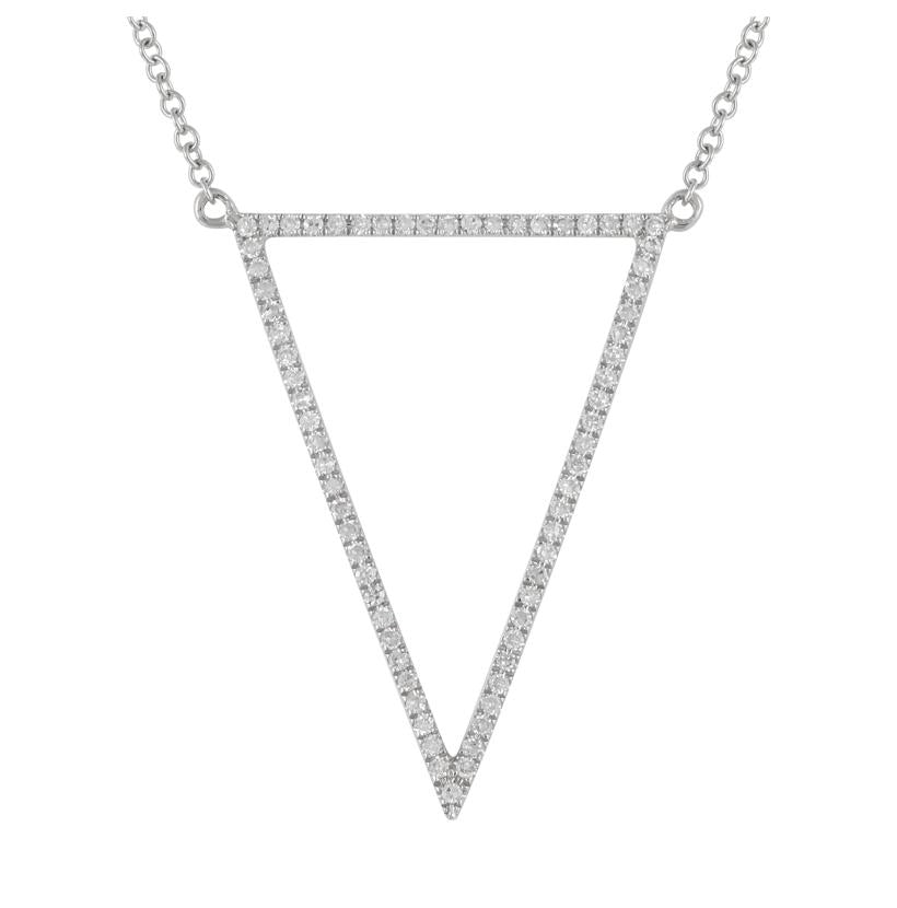 0.21 Ctw Diamond 14k White Gold Round Shape Womens Diamond Necklace