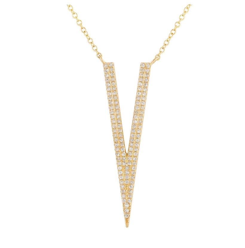 0.3 Ctw Diamond 14k Yellow Gold Round Shape Womens Diamond Necklace