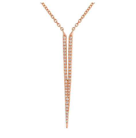 0.13 Ctw Diamond 14k Rose Gold Round Shape Womens Diamond Necklace