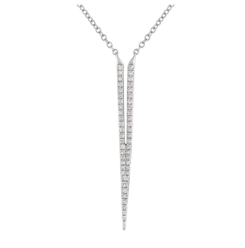 0.13 Ctw Diamond 14k White Gold Round Shape Womens Diamond Necklace