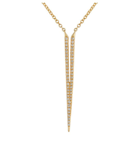 0.14 Ctw Diamond 14k Yellow Gold Round Shape Womens Diamond Necklace