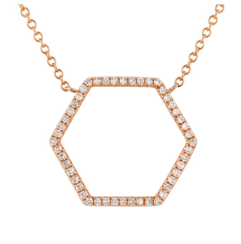 0.18 Ctw Diamond 14k Rose Gold Round Shape Womens Diamond Necklace