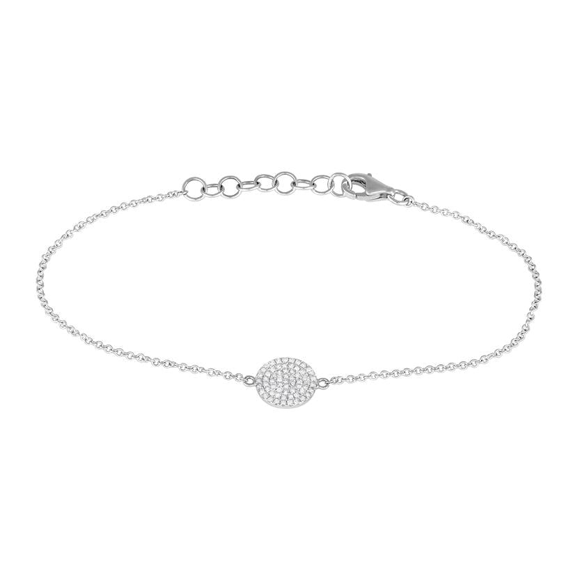 0.21 Ctw Diamond 14k White Gold Round Shape Womens Diamond Bracelet