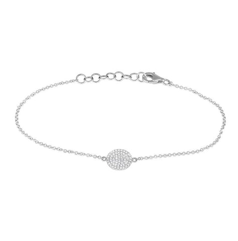 0.21 Ctw Diamond 14k White Gold Round Shape Womens Diamond Bracelet