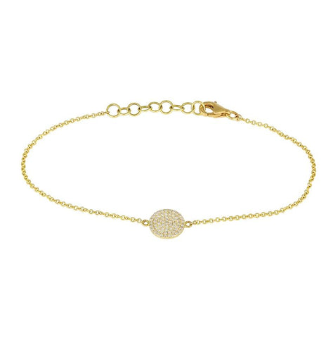 0.19 Ctw Diamond 14k Yellow Gold Round Shape Womens Diamond Bracelet