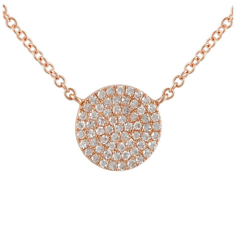 0.2 Ctw Diamond 14k Rose Gold Round Shape Womens Diamond Necklace