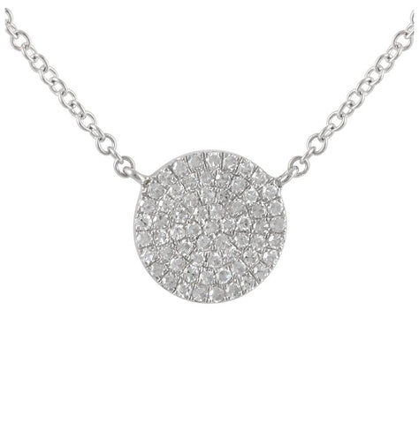 0.19 Ctw Diamond 14k White Gold Round Shape Womens Diamond Necklace