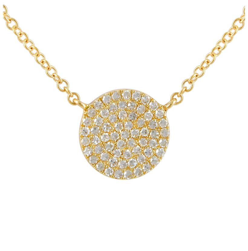 0.19 Ctw Diamond 14k Yellow Gold Round Shape Womens Diamond Necklace
