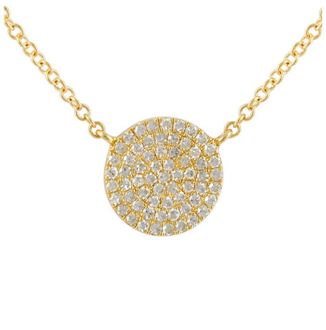 0.19 Ctw Diamond 14k Yellow Gold Round Shape Womens Diamond Necklace