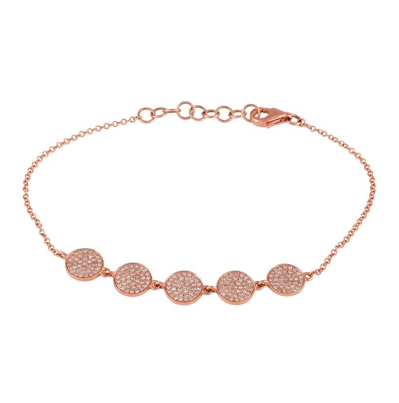 0.45 Ctw Diamond 14k Rose Gold Round Shape Womens Diamond Bracelet