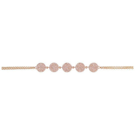 0.48 Ctw Diamond 14k Rose Gold Round Shape Womens Diamond Bracelet