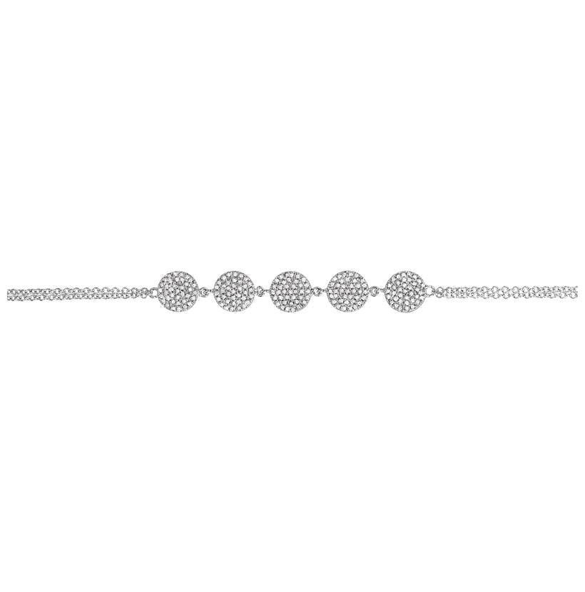 0.48 Ctw Diamond 14k White Gold Round Shape Womens Diamond Bracelet