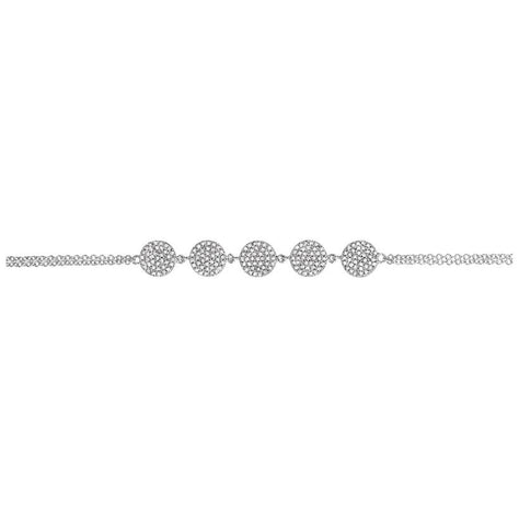 0.48 Ctw Diamond 14k White Gold Round Shape Womens Diamond Bracelet