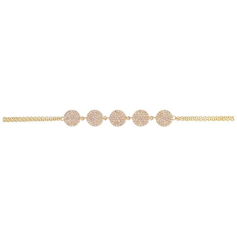 0.5 Ctw Diamond 14k Yellow Gold Round Shape Womens Diamond Bracelet