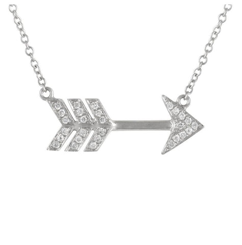 0.11 Ctw Diamond 14k White Gold Round Shape Womens Diamond Necklace