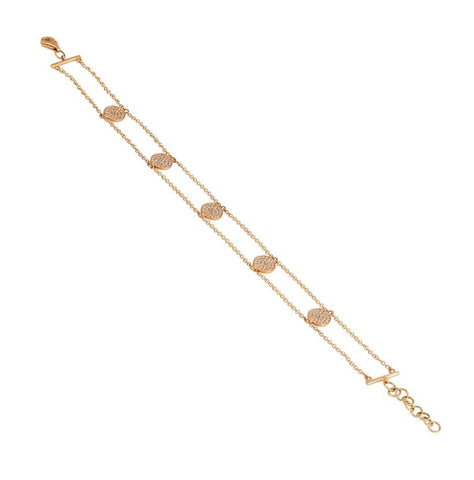 0.34 Ctw Diamond 14k Rose Gold Round Shape Womens Diamond Bracelet