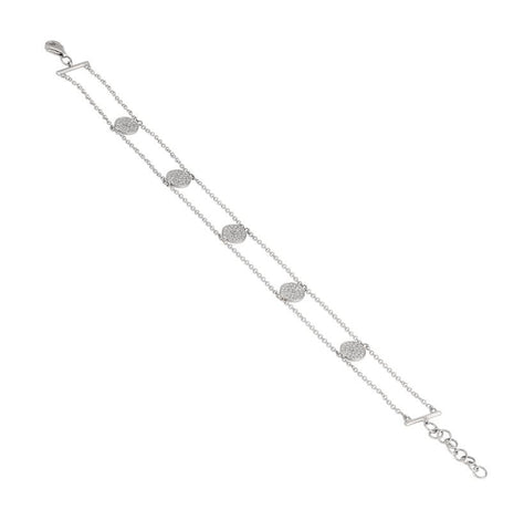 0.34 Ctw Diamond 14k White Gold Round Shape Womens Diamond Bracelet