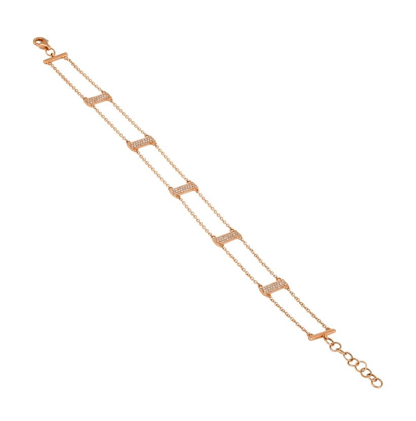 0.33 Ctw Diamond 14k Rose Gold Round Shape Womens Diamond Bracelet