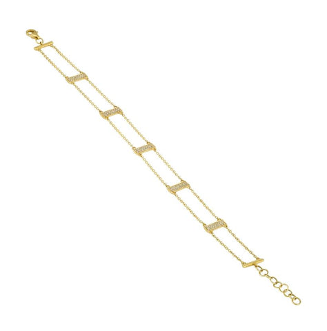 0.33 Ctw Diamond 14k Yellow Gold Round Shape Womens Diamond Bracelet