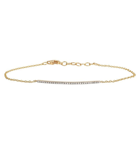 0.08 Ctw Diamond 14k Yellow Gold Round Shape Womens Diamond Bracelet