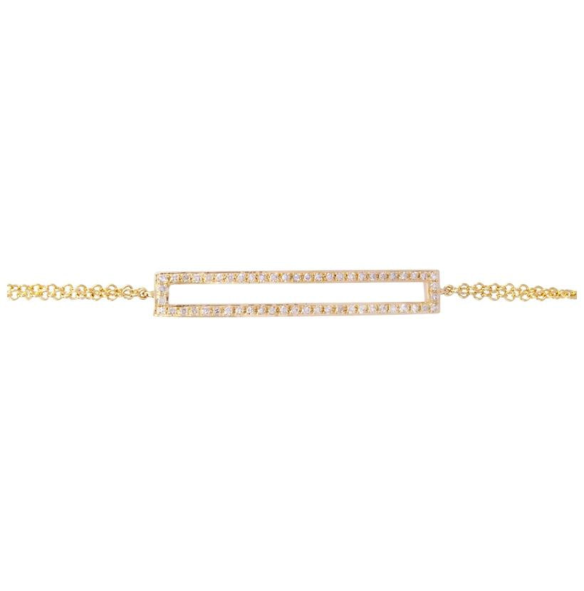 0.18 Ctw Diamond 14k Yellow Gold Round Shape Womens Diamond Bracelet