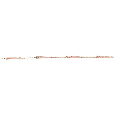 0.21 Ctw Diamond 14k Rose Gold Round Shape Womens Diamond Bracelet