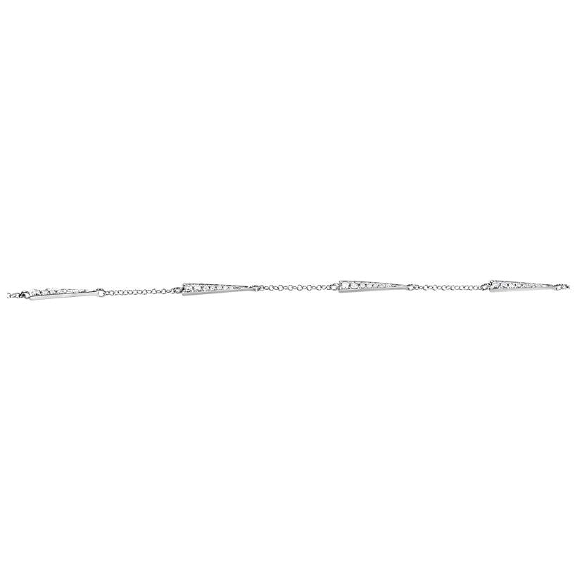 0.21 Ctw Diamond 14k White Gold Round Shape Womens Diamond Bracelet