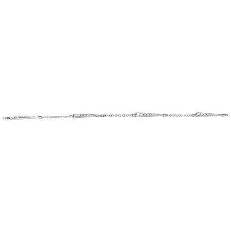 0.21 Ctw Diamond 14k White Gold Round Shape Womens Diamond Bracelet