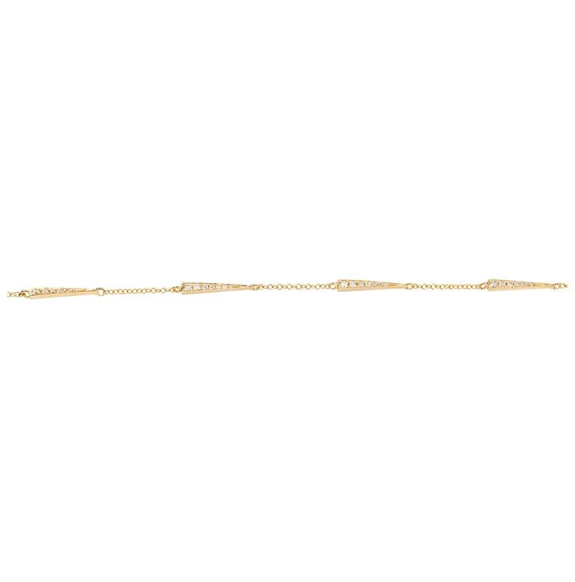 0.24 Ctw Diamond 14k Yellow Gold Round Shape Womens Diamond Bracelet