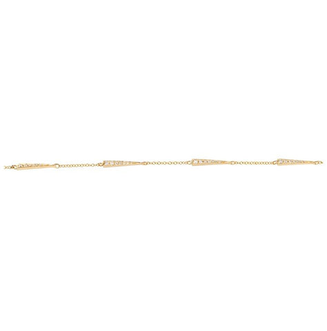 0.24 Ctw Diamond 14k Yellow Gold Round Shape Womens Diamond Bracelet