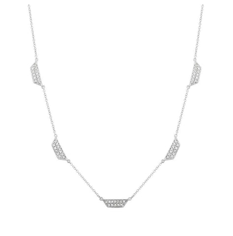 0.31 Ctw Diamond 14k White Gold Round Shape Womens Diamond Necklace