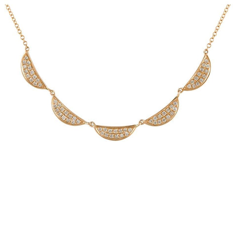 0.33 Ctw Diamond 14k Yellow Gold Round Shape Womens Diamond Necklace