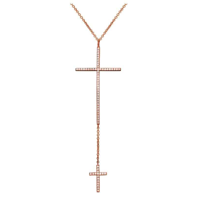 0.27 Ctw Diamond 14k Rose Gold Round Shape Womens Diamond Necklace Pendant With 16 Inch Chain