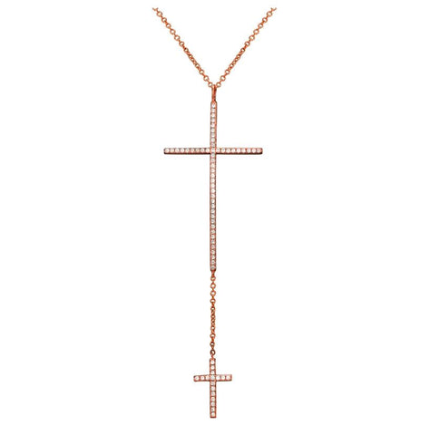 0.27 Ctw Diamond 14k Rose Gold Round Shape Womens Diamond Necklace Pendant With 16 Inch Chain