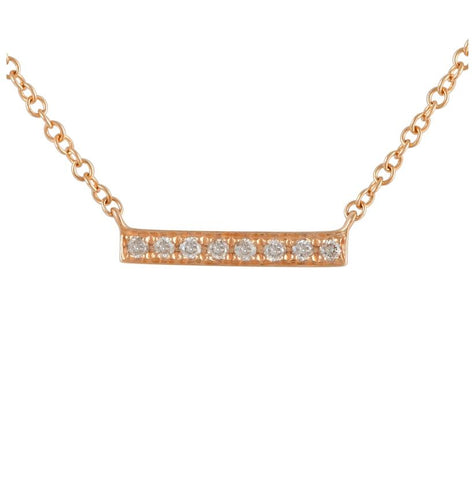 0.06 Ctw Diamond 14k Rose Gold Round Shape Womens Diamond Necklace