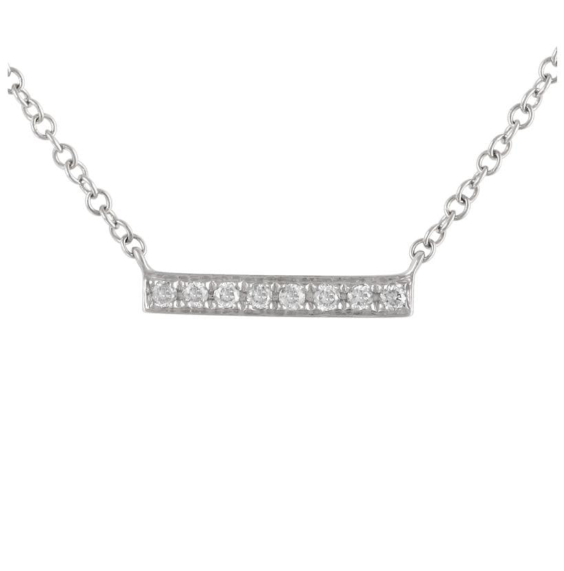 0.06 Ctw Diamond 14k White Gold Round Shape Womens Diamond Necklace